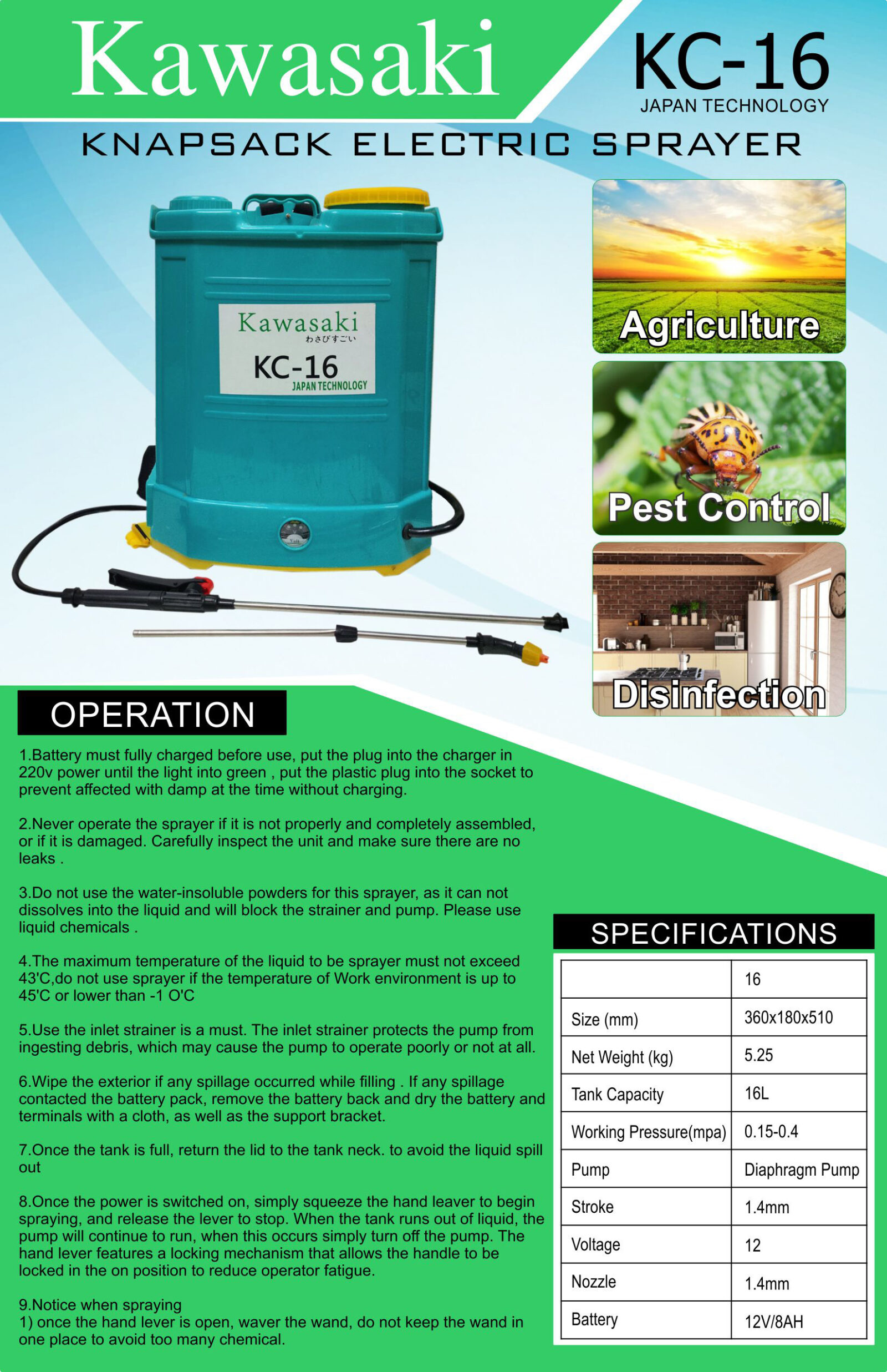 Kawasaki KC16 Fogging Machine